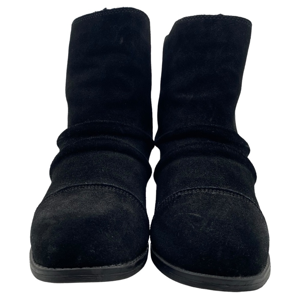 Skechers Womens Shoes Sz 7 Black Vegan Suede Heeled Ankle Casual Comfortable - Picture 5 of 13